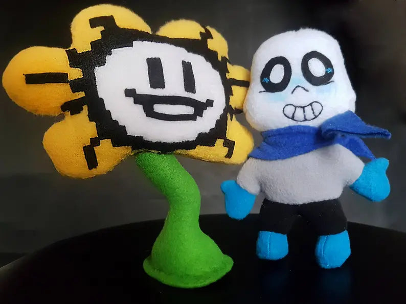 Undertale inspired - Flowey plush, handmade soft plushie, 7 in high, stands on flat surface, undertale plush, flower undertale