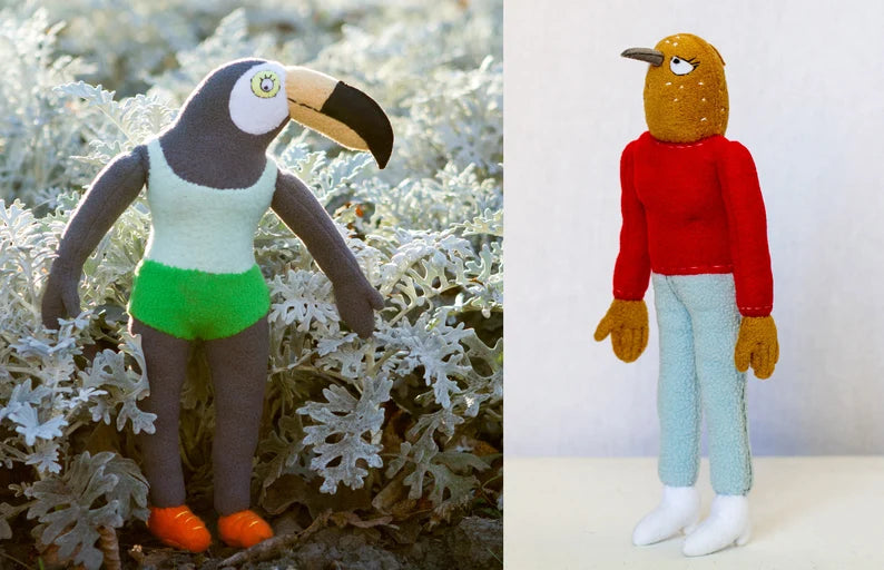 Tuca plush Inspired by Tuca and Bertie, handmade stuffed animal, Tuca FANART