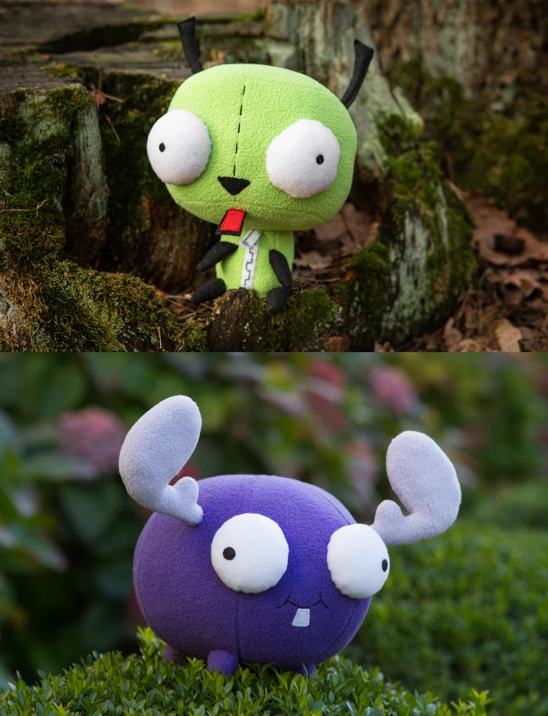 Invader Zim inspired - Gir plush. Invader Zim Gir, handamde soft plush, 9 in