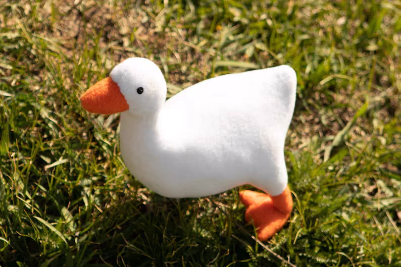 Goose plush inspired by Untitled Goose Game plush, handmade soft plushie, 10.2 in