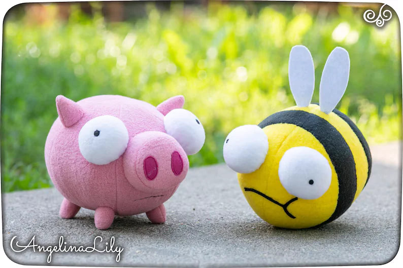 Invader Zim inspired - handmade Death Bee plush, 8.6 in, soft decoration