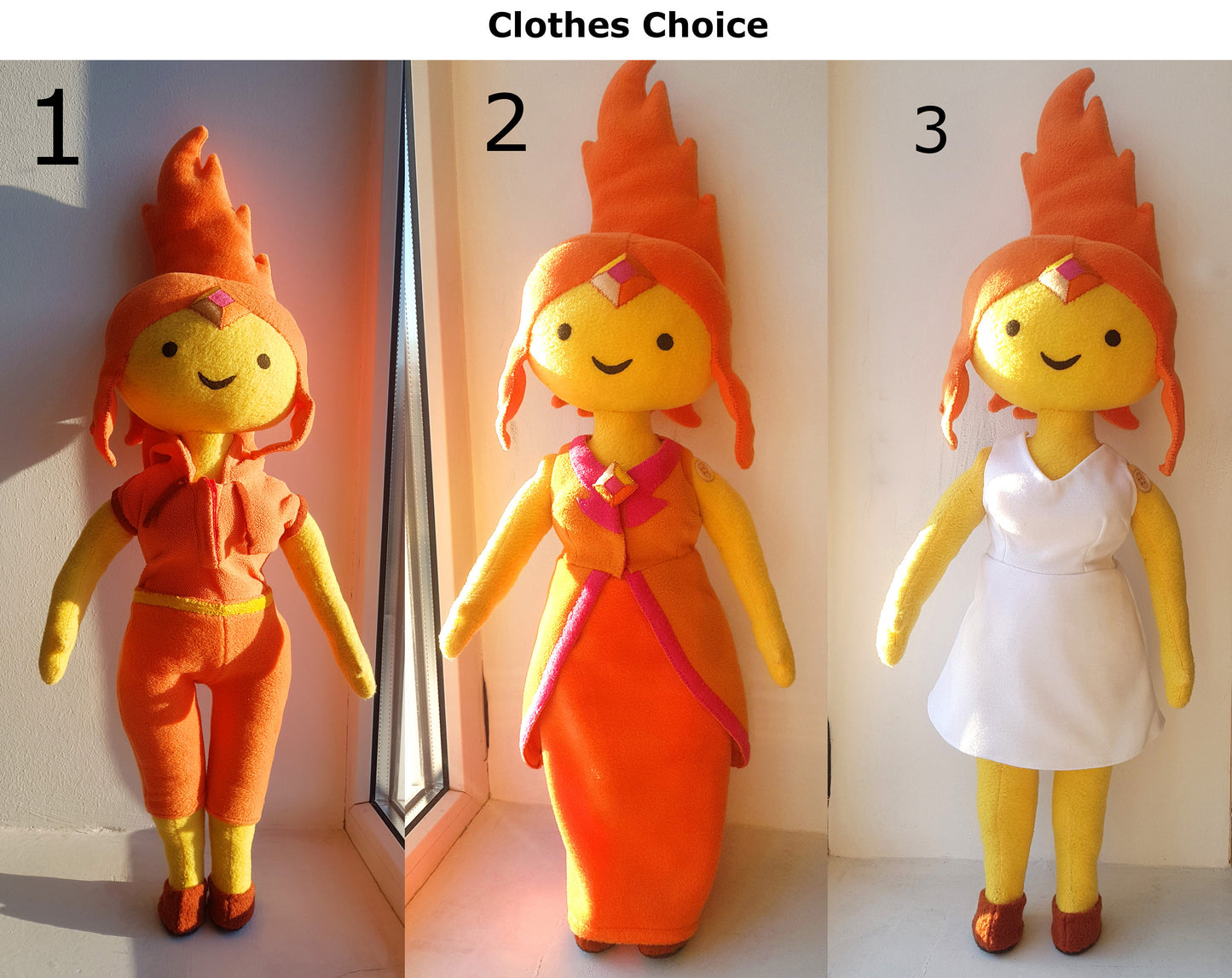 Adventure Time inspired - Flame Princess, handmade plush doll, 17 in high, Made to order