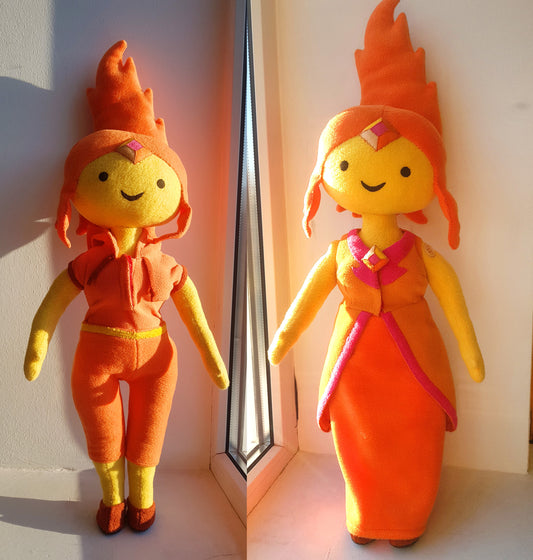 Adventure Time inspired - Flame Princess, handmade plush doll, 17 in high, Made to order