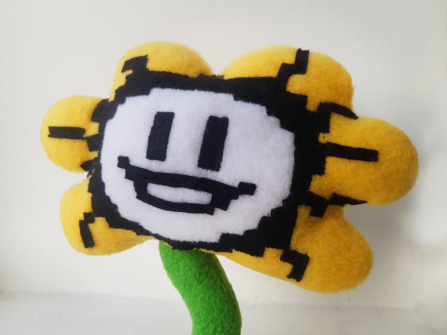 Undertale inspired - Flowey plush, handmade soft plushie, 7 in high, stands on flat surface, undertale plush, flower undertale