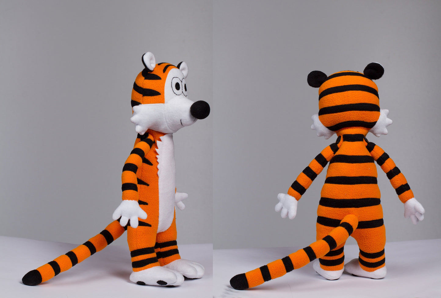 Tiger plush, handmade stuffed animal, 17 in high