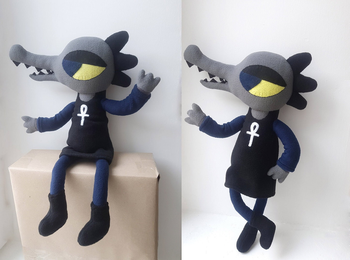 Bea plush, Night in the Woods Bea inspired, decoration handmade, 14.6 in high, poseable arms and legs