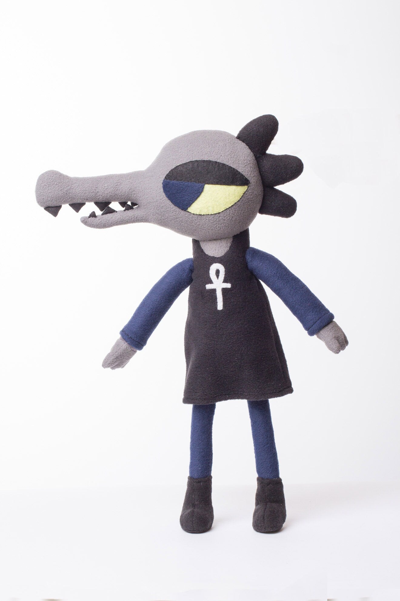 Bea plush, Night in the Woods Bea inspired, decoration handmade, 14.6 in high, poseable arms and legs