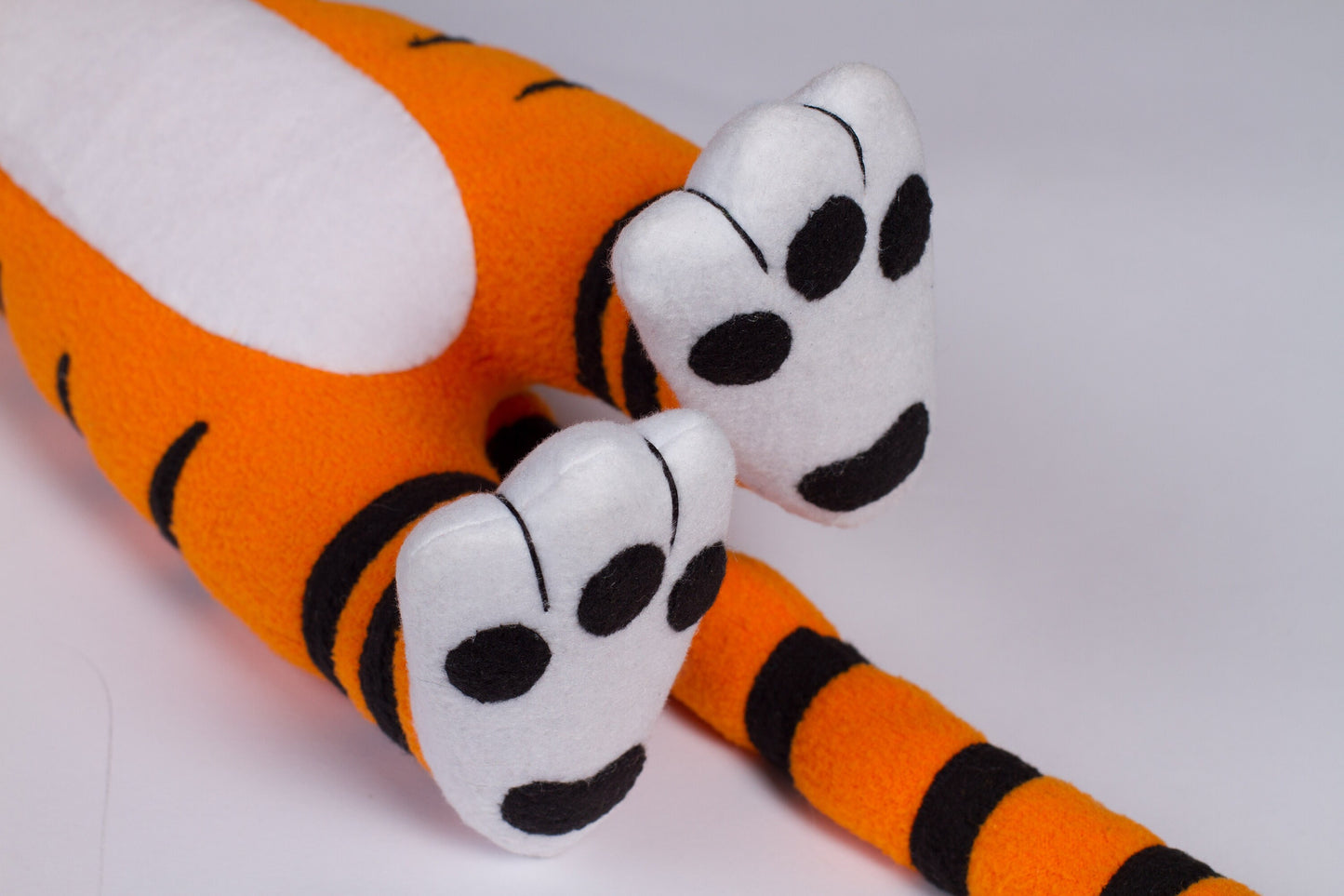 Tiger plush, handmade stuffed animal, 17 in high