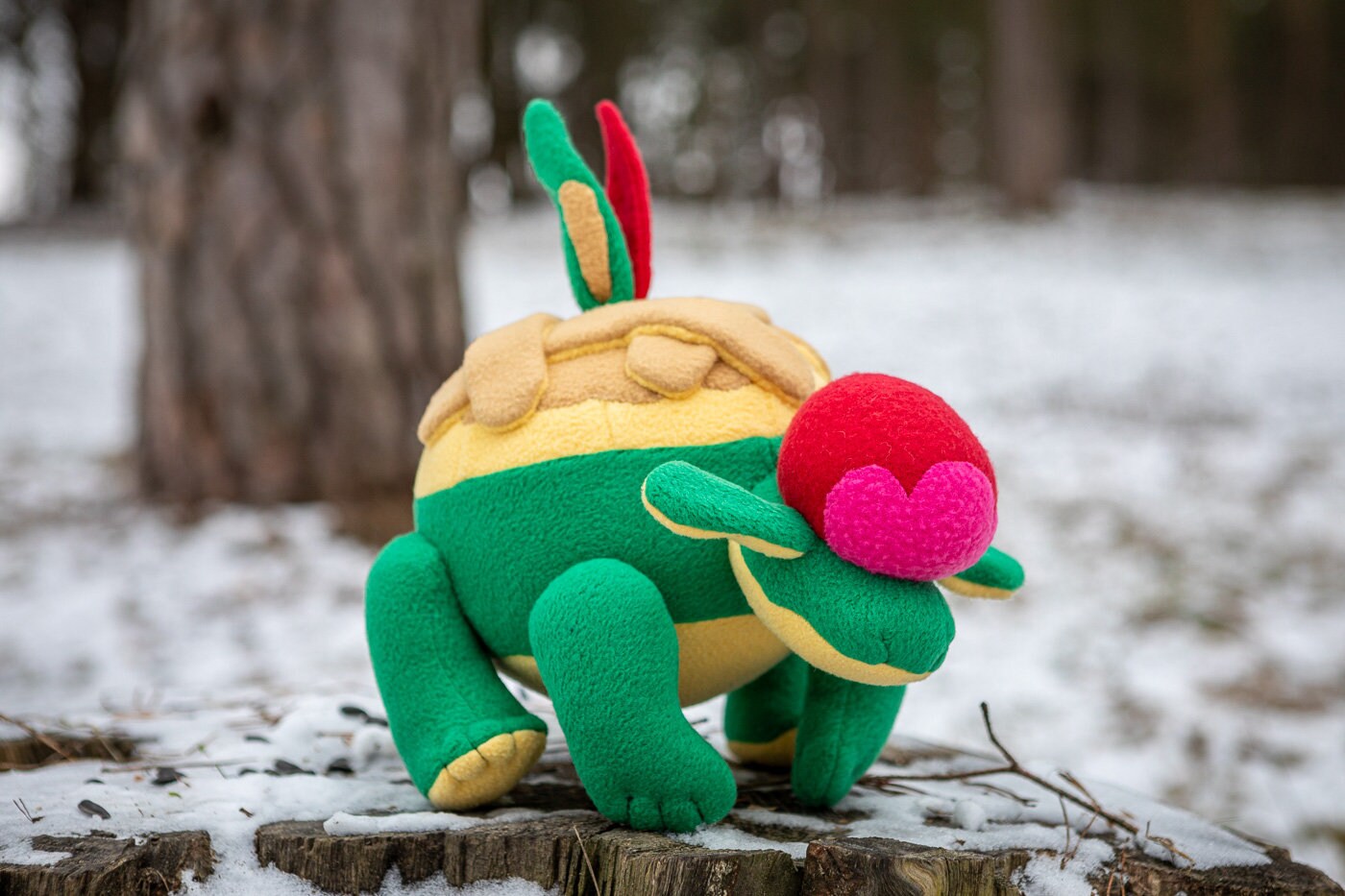 Appletun Pokemon plush - handmade shiny Appletun plush - soft plushie - 14.5x10 in - MADE TO ORDER