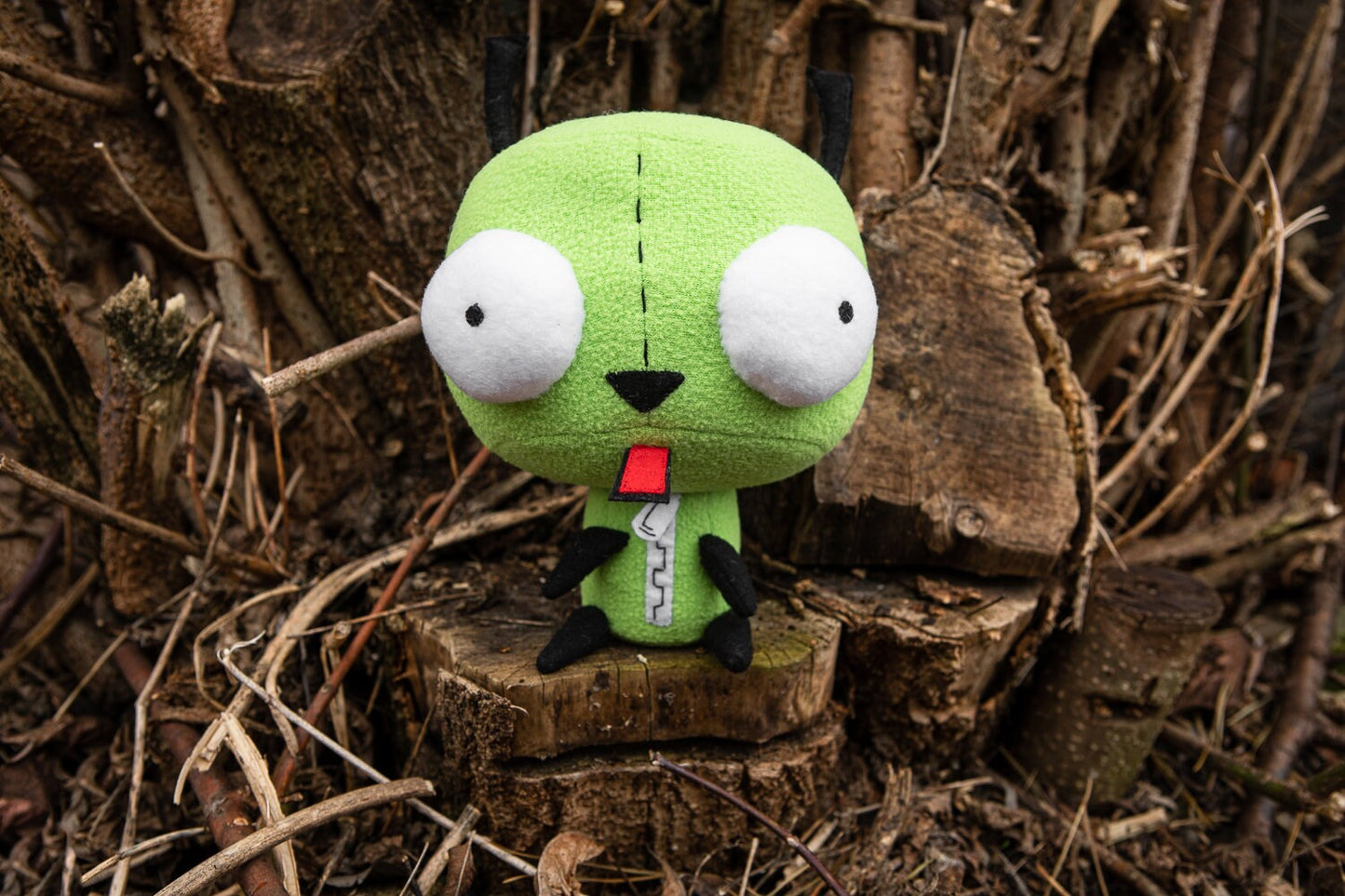 Invader Zim inspired - Gir plush. Invader Zim Gir, handamde soft plush, 9 in