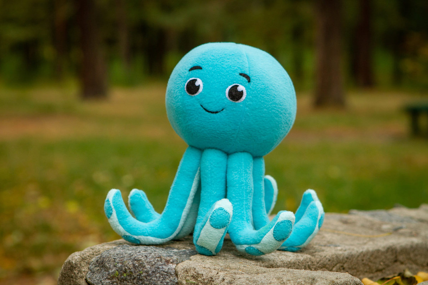 Octo Bocto plush handmade, Charlie's colorforms city inspired Octopus plush