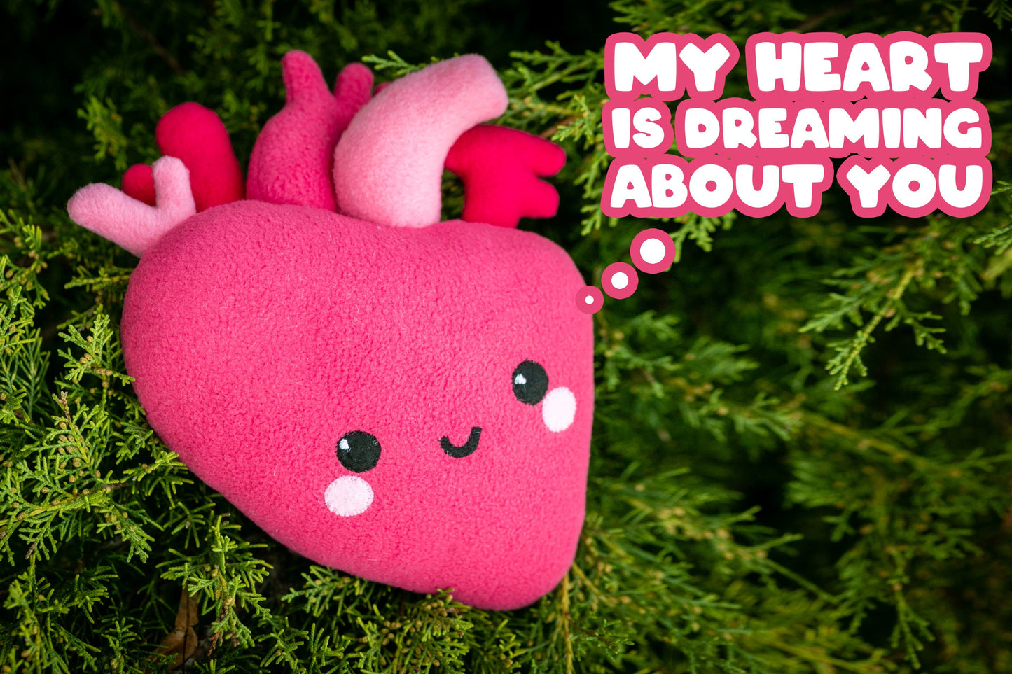 Heart Kawaii plush Anatomical Heart Kawaii plush Handmade soft decoration Heart plushie 11 in x 8.5 in