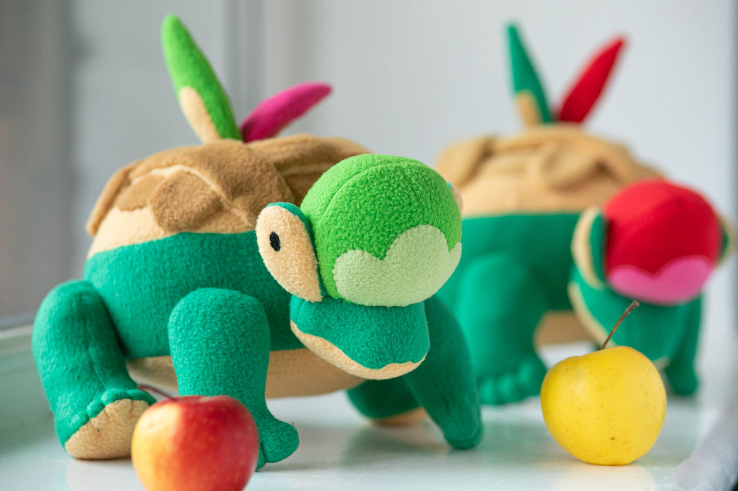 Appletun Pokemon plush - handmade shiny Appletun plush - soft plushie - 14.5x10 in - MADE TO ORDER