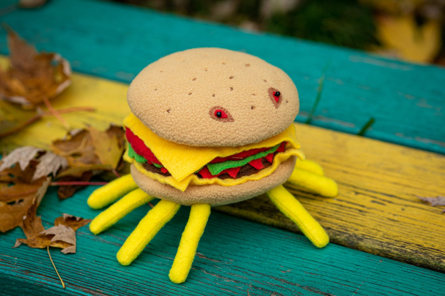 Cheespider - Cheese Spider plush - Cheese Spider Cloudy - Spider Burger Cloudy with a chance of meatballs 2 - stuffed Cheeseburger plush