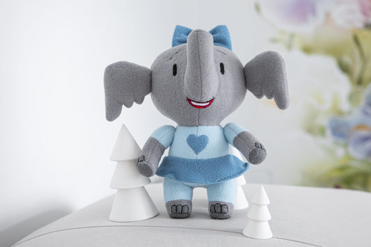 Elephant plush inspired by Olive Elinor Wonders Why, handmade plush, Made to order,