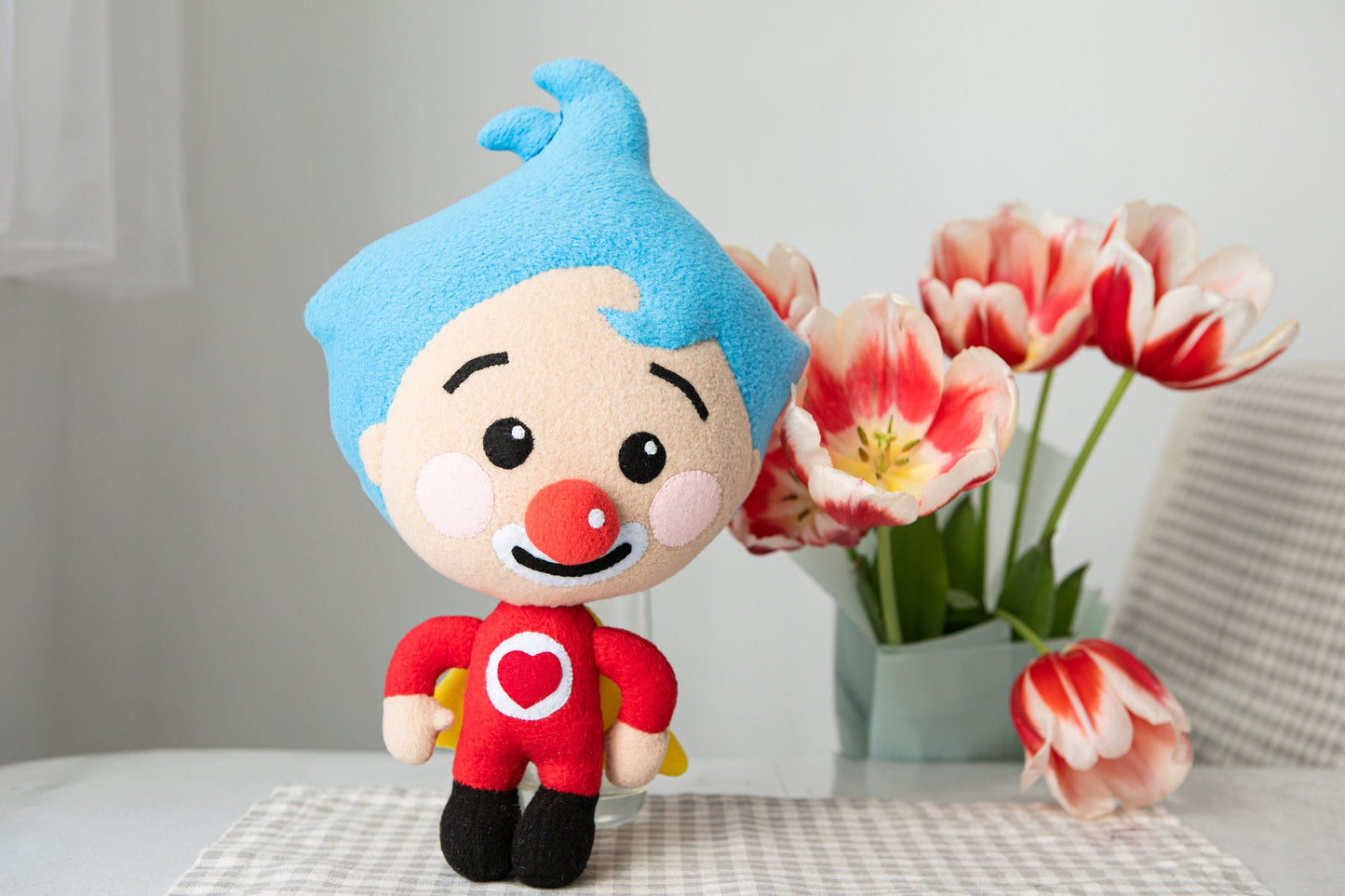 Plim Plim plush Clown plush handmade soft plushie, made to order