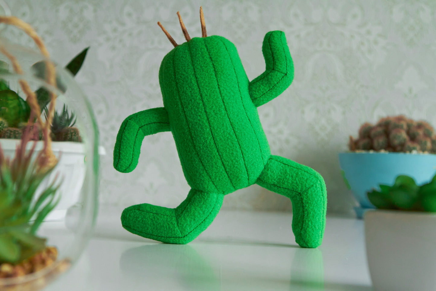 Handmade Cactuar plush  - Cactuar decoration, mascot, handmade soft cactus made to order