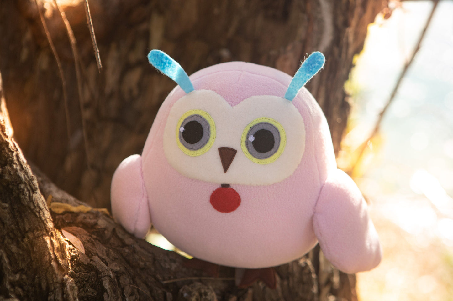 Tales Of Arise Pink Owl / Hootle / Fururu plushie - Handmade stuffed animal - 7 in - Made to order