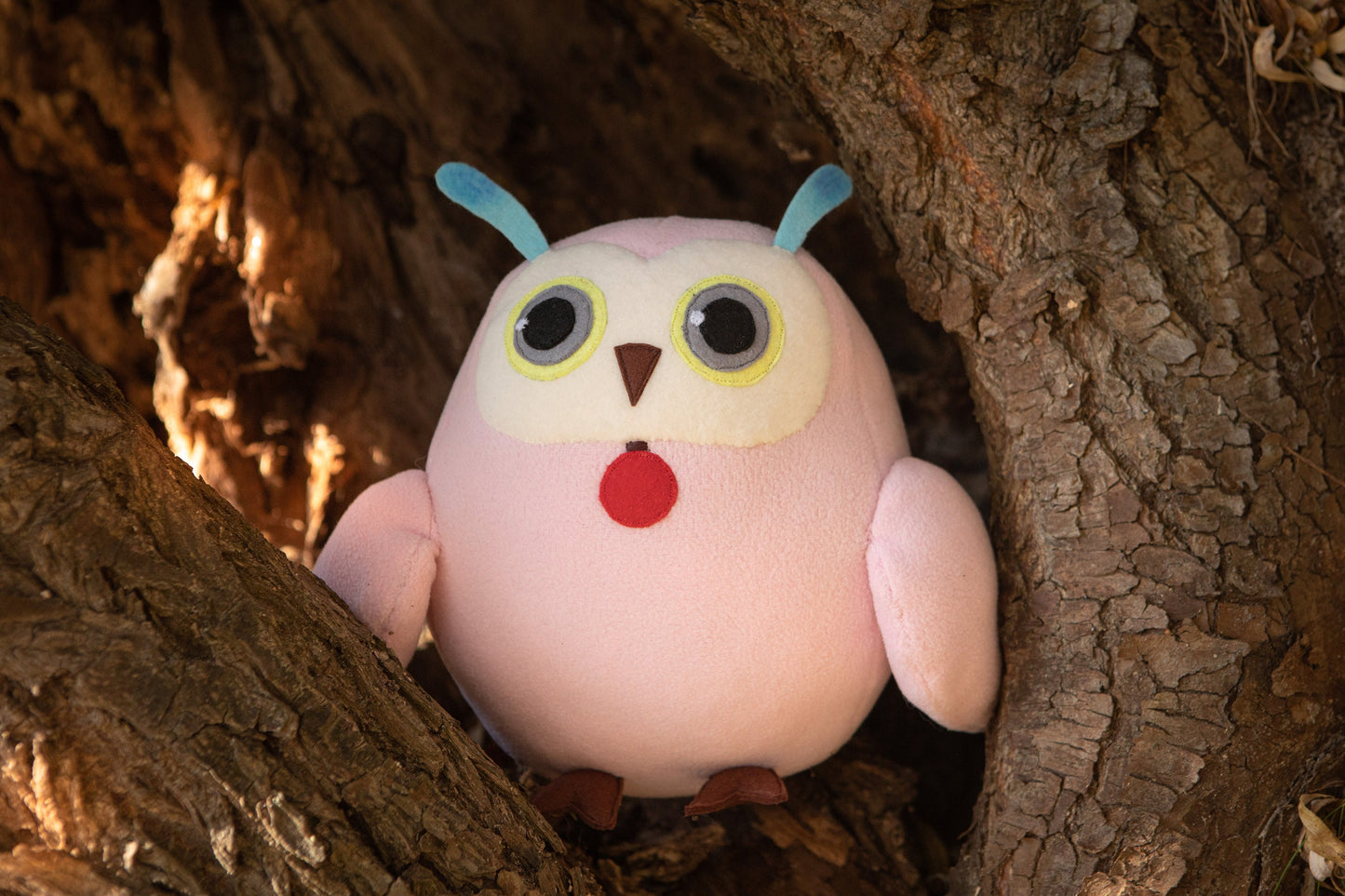 Tales Of Arise Pink Owl / Hootle / Fururu plushie - Handmade stuffed animal - 7 in - Made to order