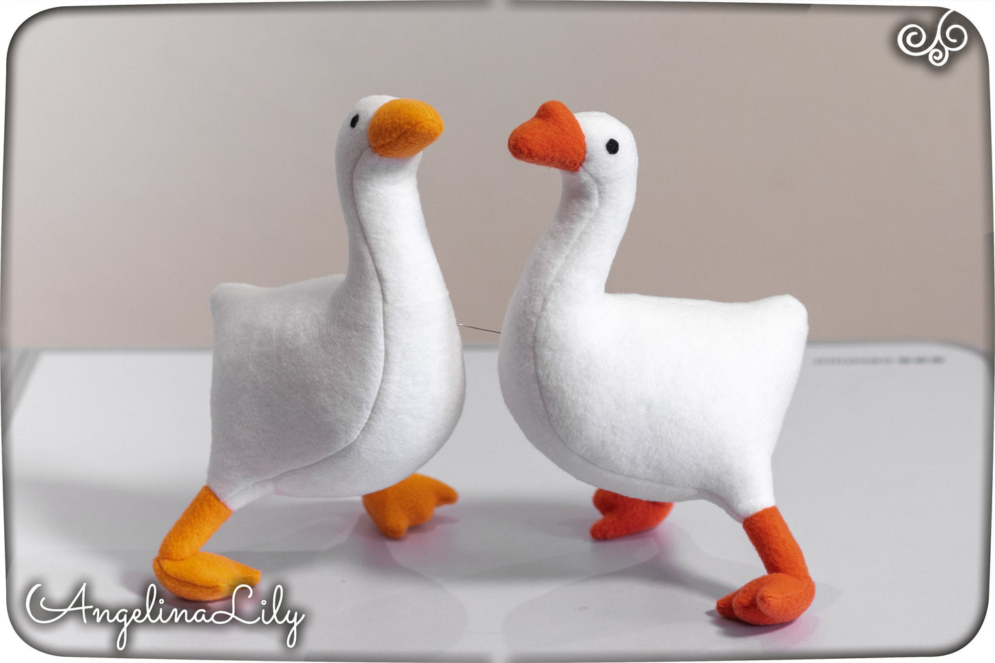 Goose plush inspired by Untitled Goose Game plush, handmade soft plushie, 10.2 in