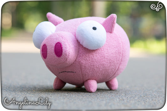 Handmade Rubber Pig plush - Invader Zim inspired, soft plushie