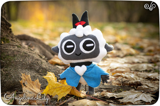 The Lamb plush, Fleece of Fragile Fortitude, handmade soft plushie, Cult of the Lamb inspired