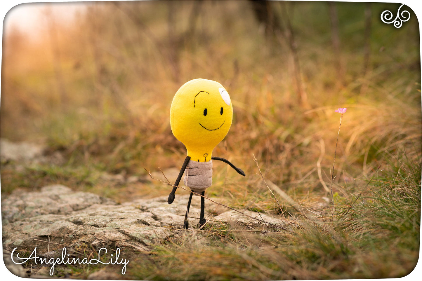 Lightbulb plush Inanimate Insanity inspired, The Bright Leader, handmade soft decoration 11 in