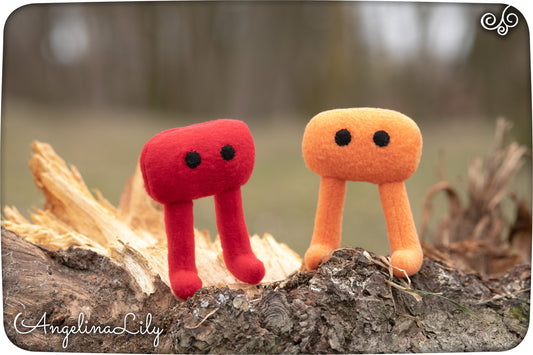 4 inches Piku and Niku plush, handmade mini versions Piku Niku inspired plushie, soft stuffed animal, made to order