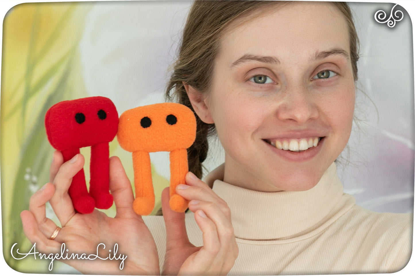 4 inches Piku and Niku plush, handmade mini versions Piku Niku inspired plushie, soft stuffed animal, made to order