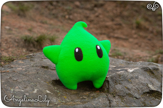 Luma plush, green soft star, two sizes, handmade plushie, made to order