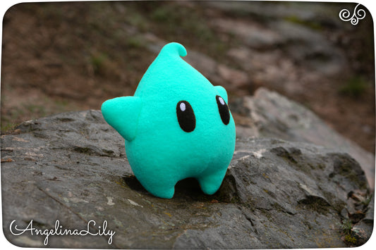 Luma plush, blue soft star, 8 in, handmade plushie, made to order