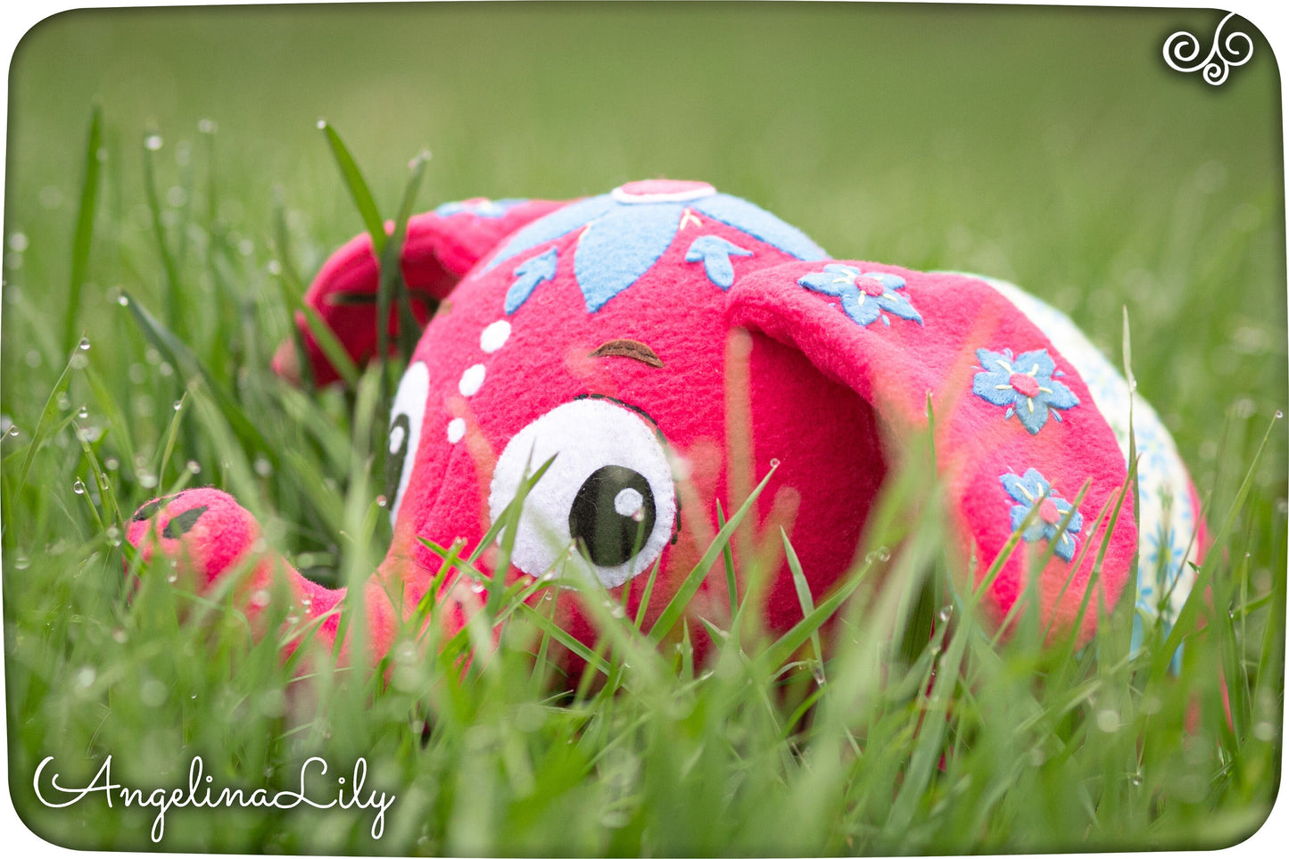 Anoop Deepa's elephant plush, Deepa & Anoop inspired, cute pink elephant, 6.8in high, made to order