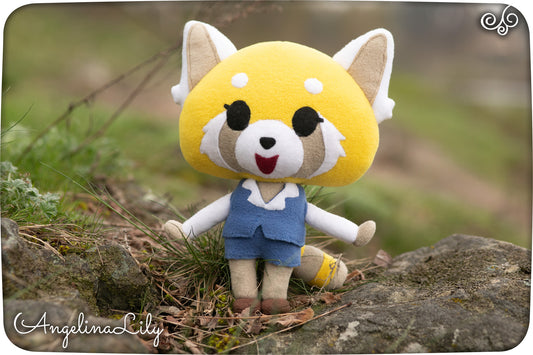 Retsuko plush, Red Panda, Aggretsuko inspired, handmade plushie, 11 in, made to order