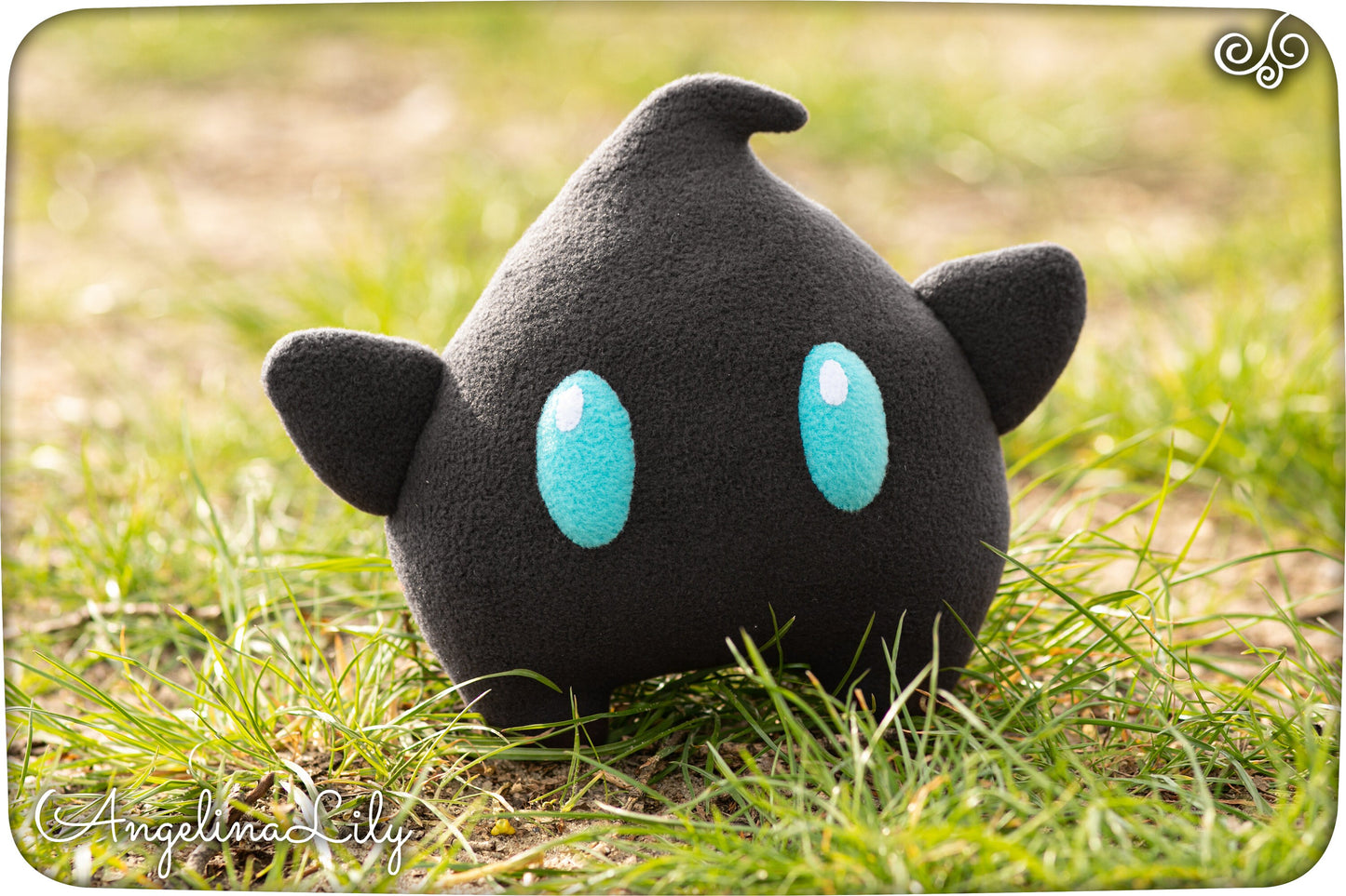 Luma plushie, ultra black soft star, 8 in, handmade plush, made to order