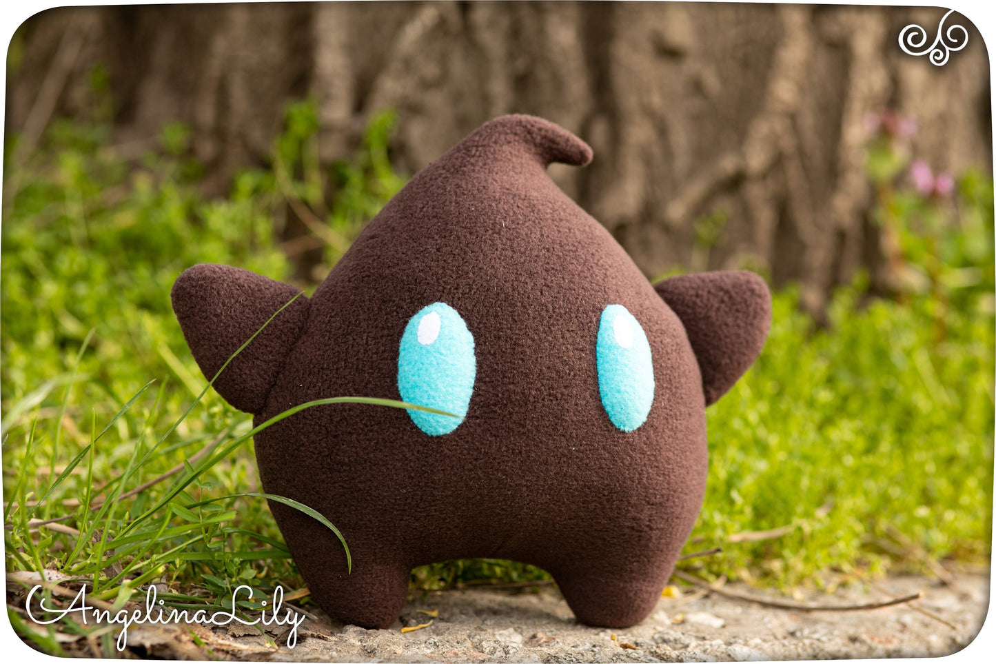 Luma plushie, Polari Luma, blackish-brown Luma, dark brown soft star 8 in, handmade plush, made to order