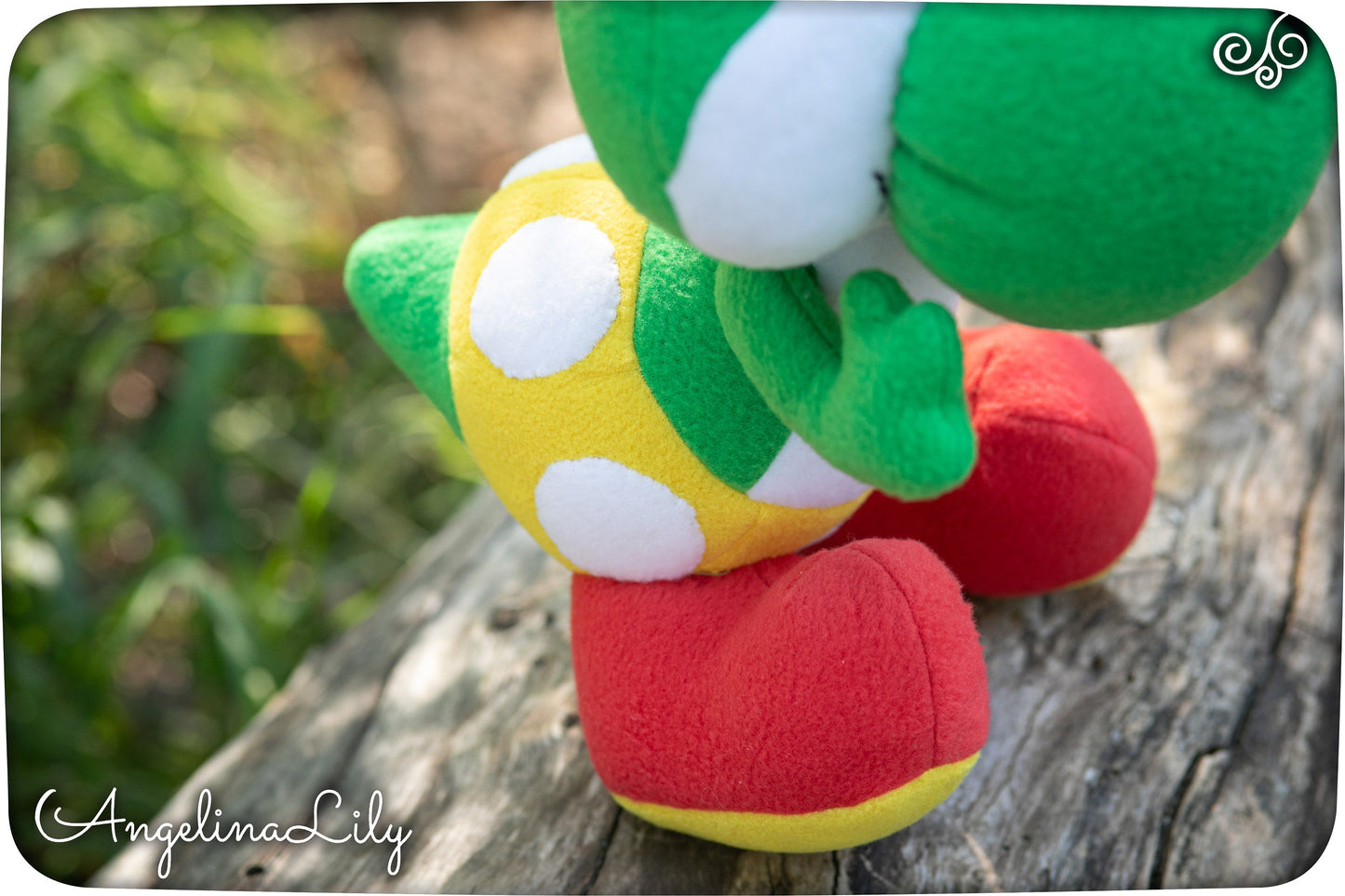 Yoshi plushie, Yoshi Dinosaur, handmade plush, 13.3in high, made to order