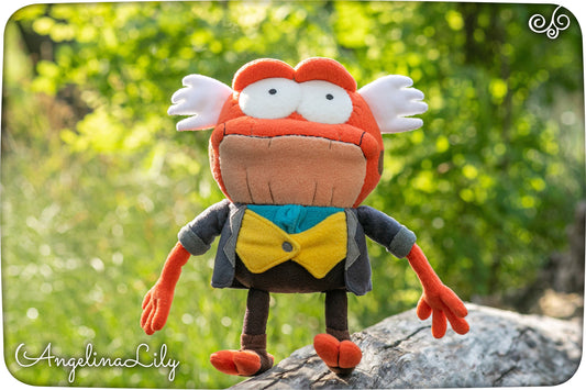 Hop Pop plushie Amphibia inspired Hopediah Plantar plush, Amphibia Plush, handmade, 12.9 in high, made to order