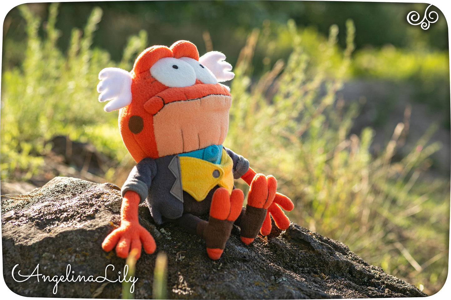 Hop Pop plushie Amphibia inspired Hopediah Plantar plush, Amphibia Plush, handmade, 12.9 in high, made to order