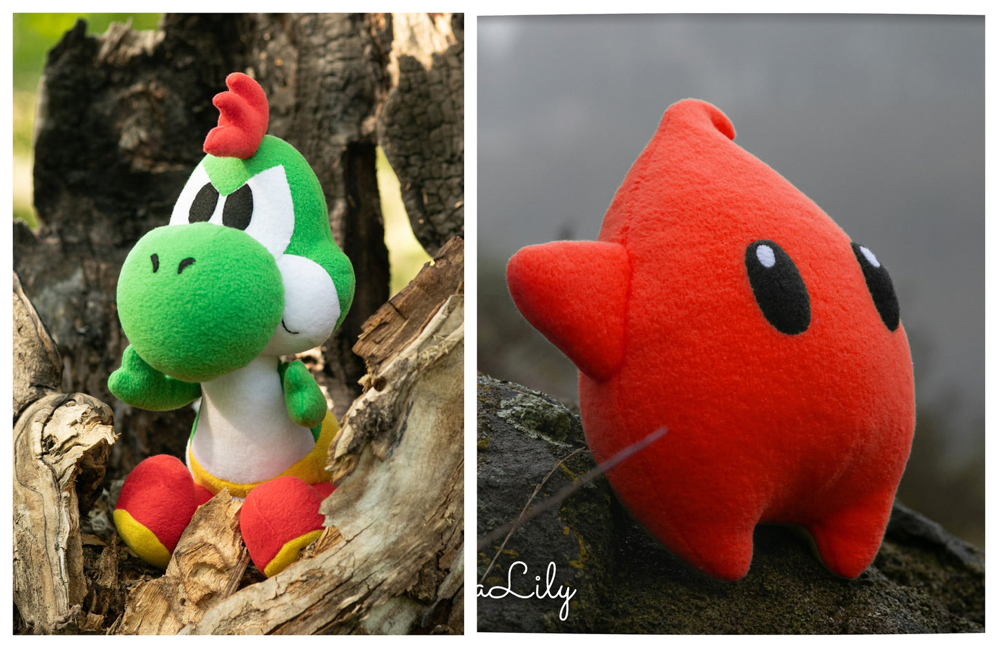 Luma plushie, red soft star, 2 sizes, handmade star plush, made to order