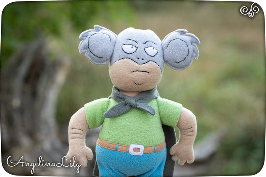 Koala Man plush, handmade stuffed animal, 12.5 inches in high, Koala Man doll