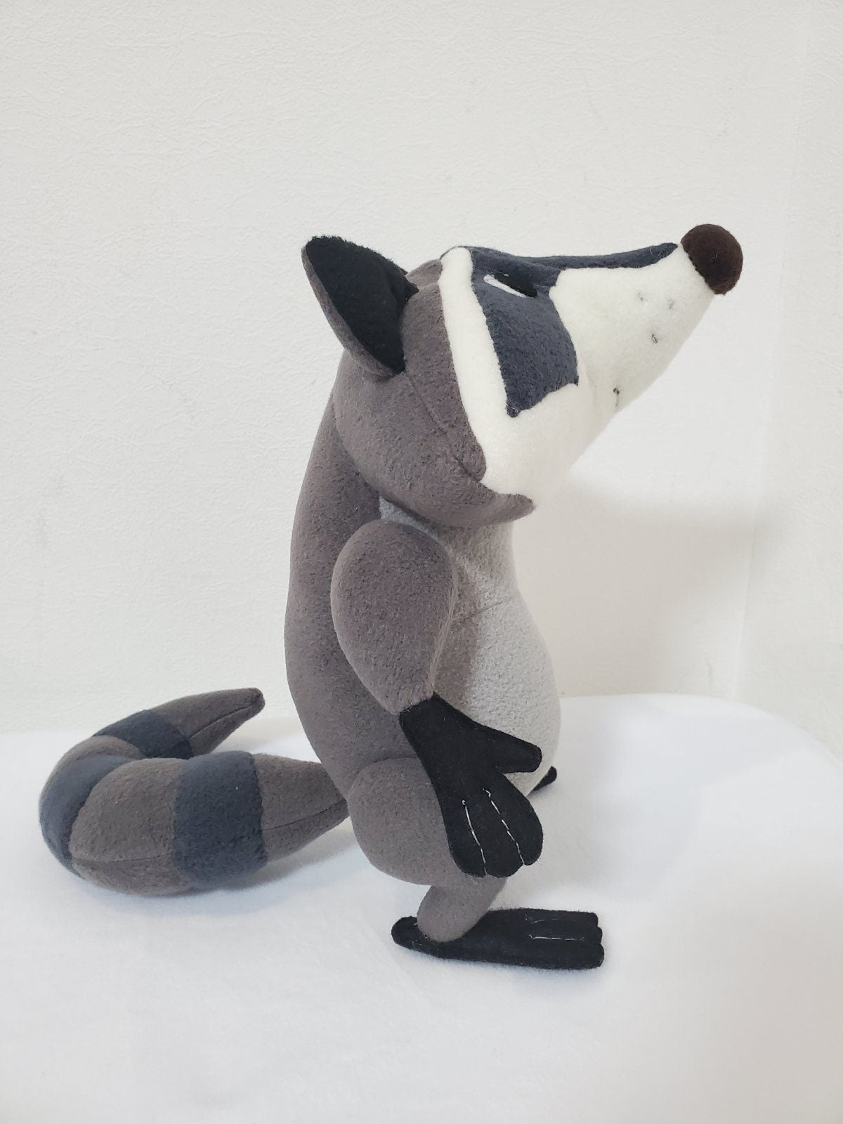 Donny the raccoon plushie, Trash Truck inspired, 9.8 in, handmade plush, made to order