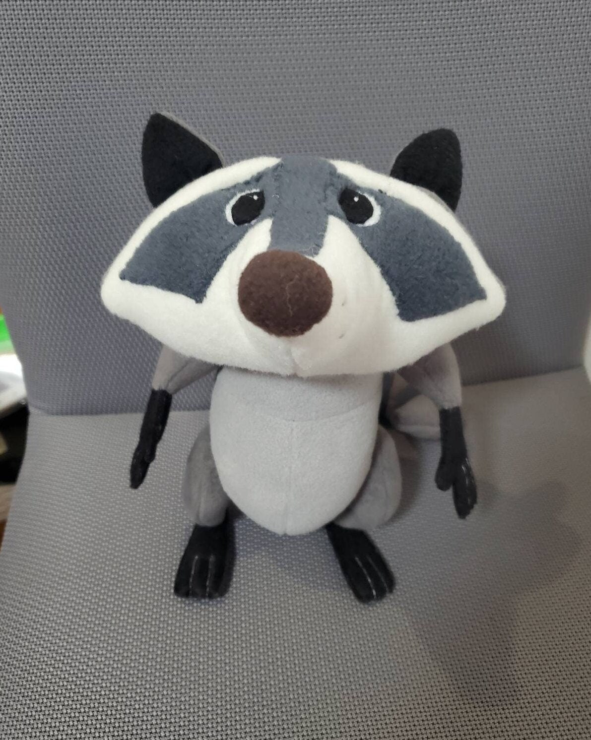 Donny the raccoon plushie, Trash Truck inspired, 9.8 in, handmade plush, made to order