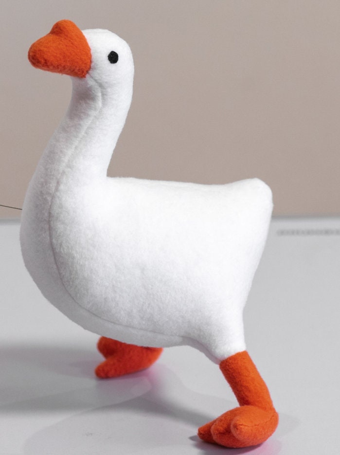 Goose plush inspired by Untitled Goose Game plush, handmade soft plushie, 10.2 in