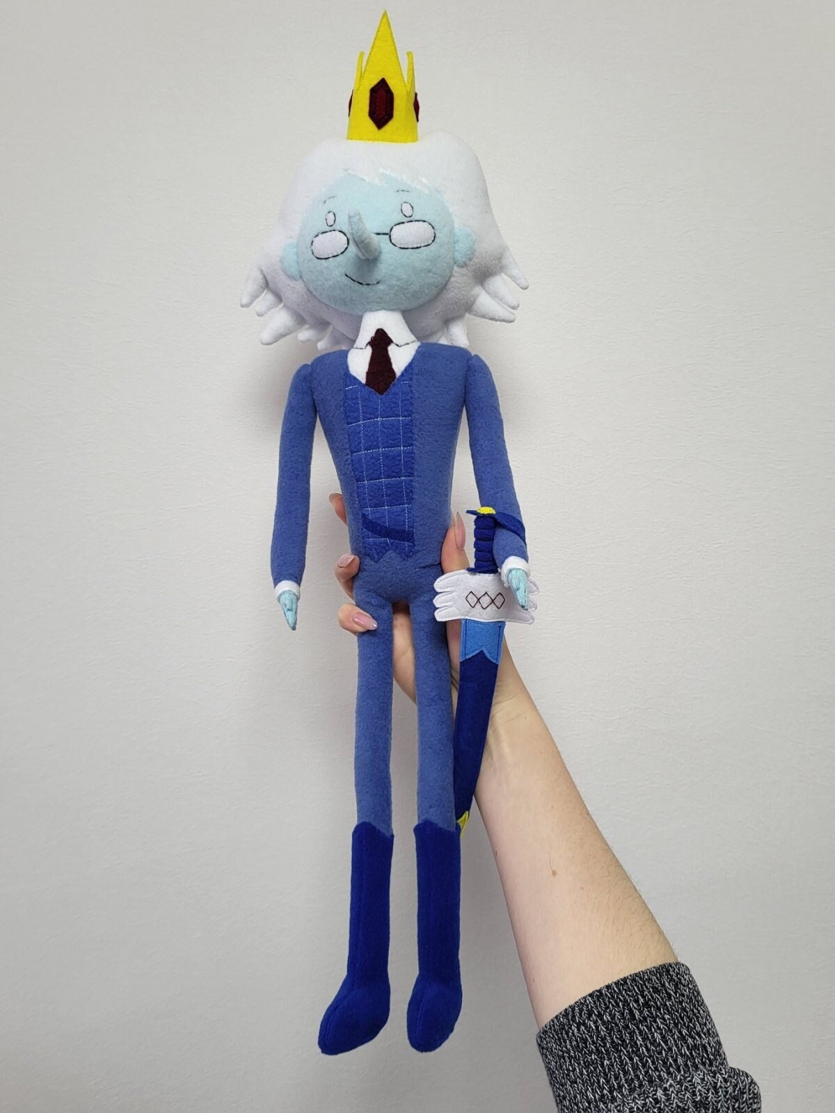 The Winter King doll, Simon Petrikov plushie, handmade plush, 23 in high with poseable legs